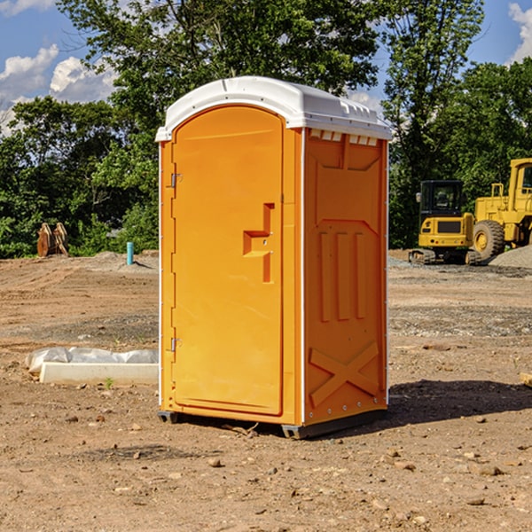 how often are the porta potties cleaned and serviced during a rental period in Lee Center